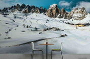 3D Winter Snow Mountain Village Wall Mural Wallpaper SWW4117- Jess Art Decoration