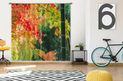 3D Landscape Maple Red Green Leaf Curtains and Drapes GD 3212- Jess Art Decoration