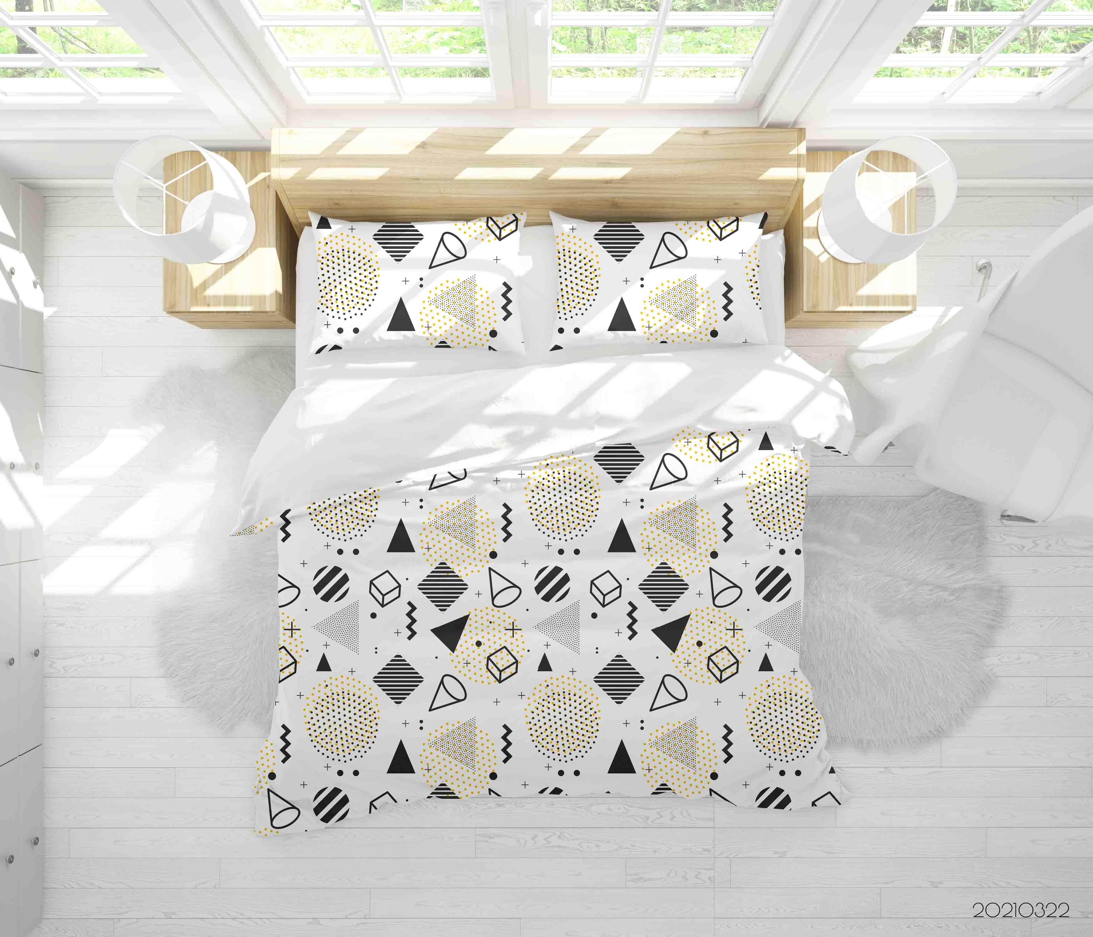 3D Abstract Geometric Pattern Quilt Cover Set Bedding Set Duvet Cover Pillowcases 21 LQH- Jess Art Decoration