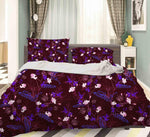 3D Purple Floral Quilt Cover Set Bedding Set Pillowcases 09- Jess Art Decoration