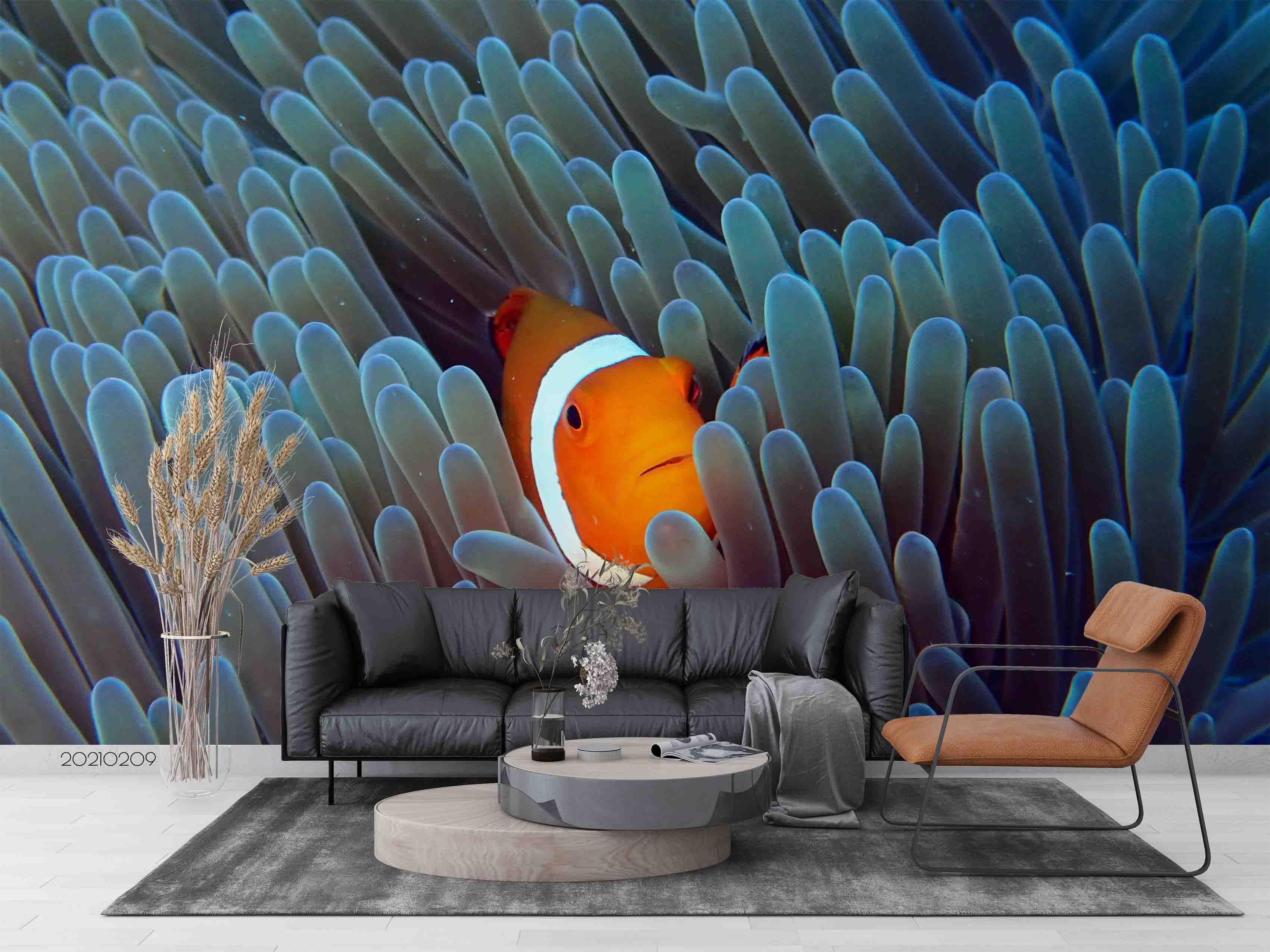 3D Sea Coral Fish Wall Mural Wallpaper LQH 83- Jess Art Decoration