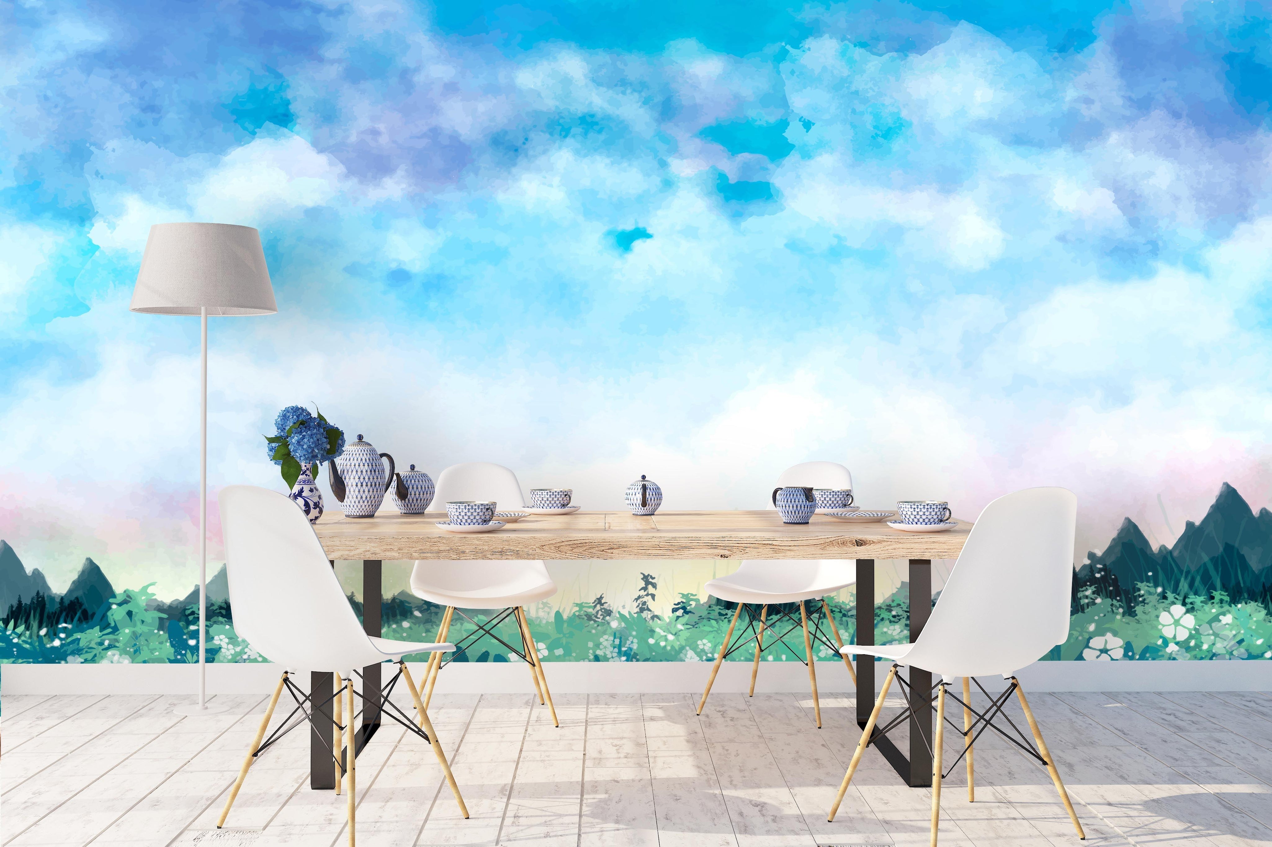 3D Blue Sky White Clouds Wall Mural Wallpaper 45- Jess Art Decoration