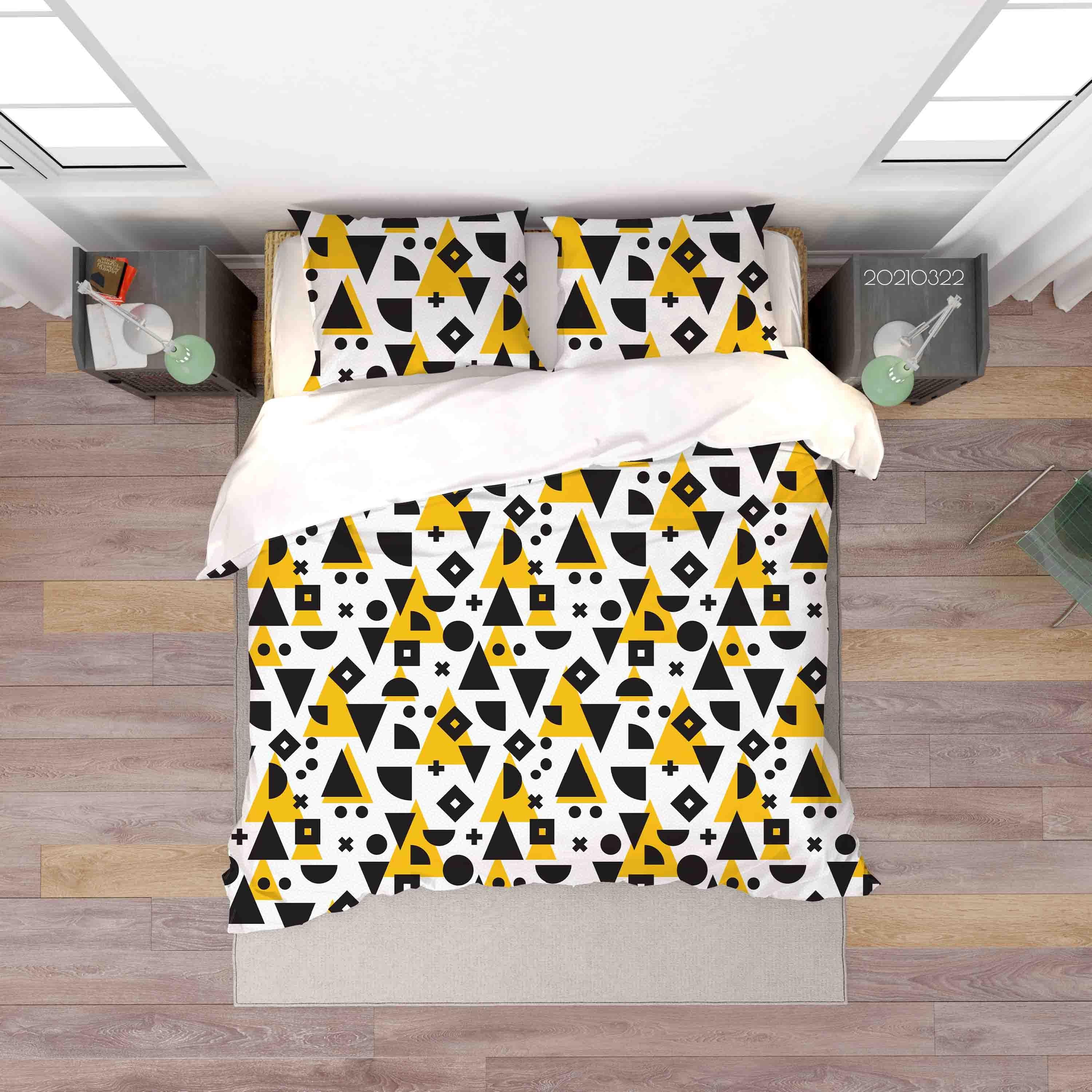 3D Abstract Geometric Pattern Quilt Cover Set Bedding Set Duvet Cover Pillowcases 11LQH- Jess Art Decoration