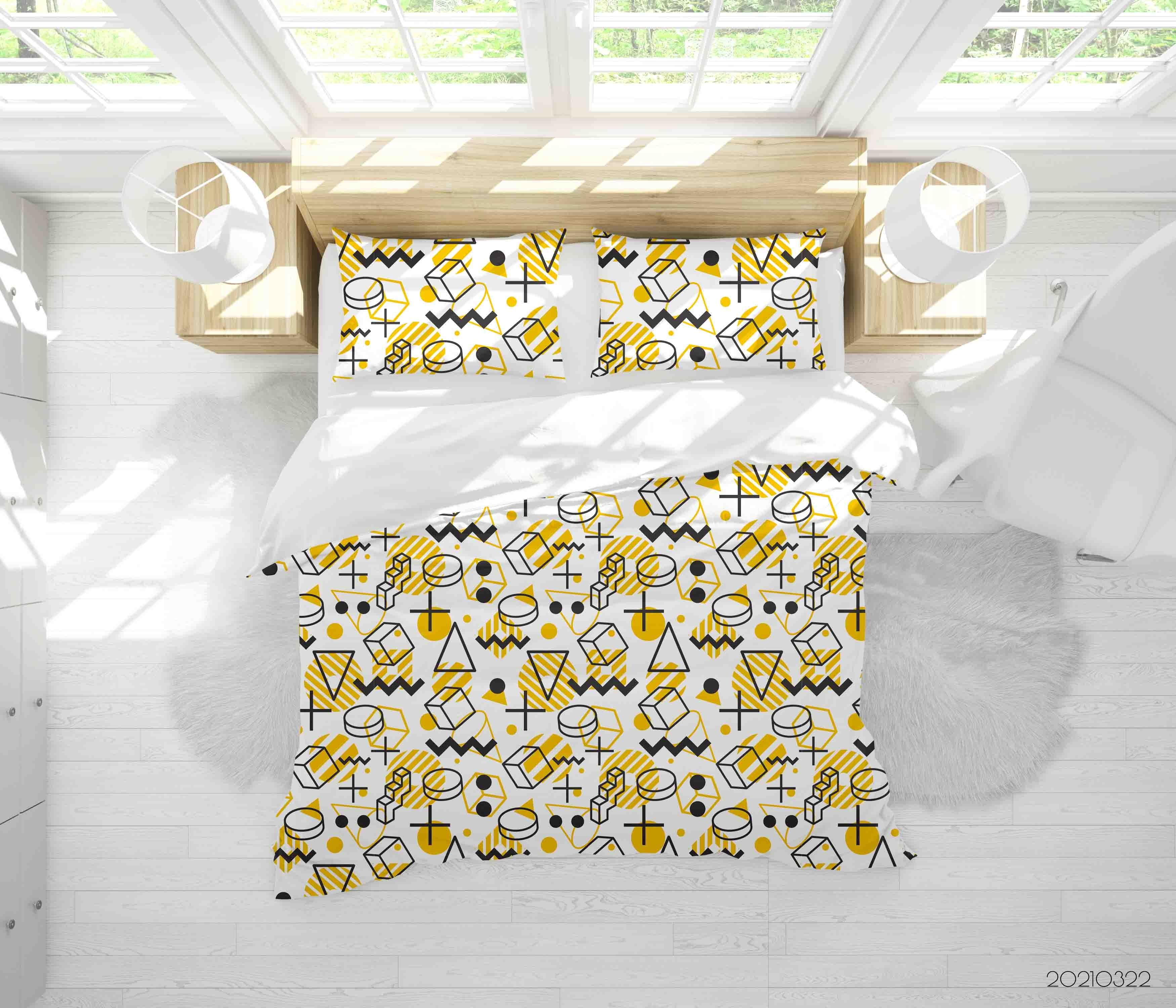 3D Abstract Geometric Pattern Quilt Cover Set Bedding Set Duvet Cover Pillowcases 18 LQH- Jess Art Decoration