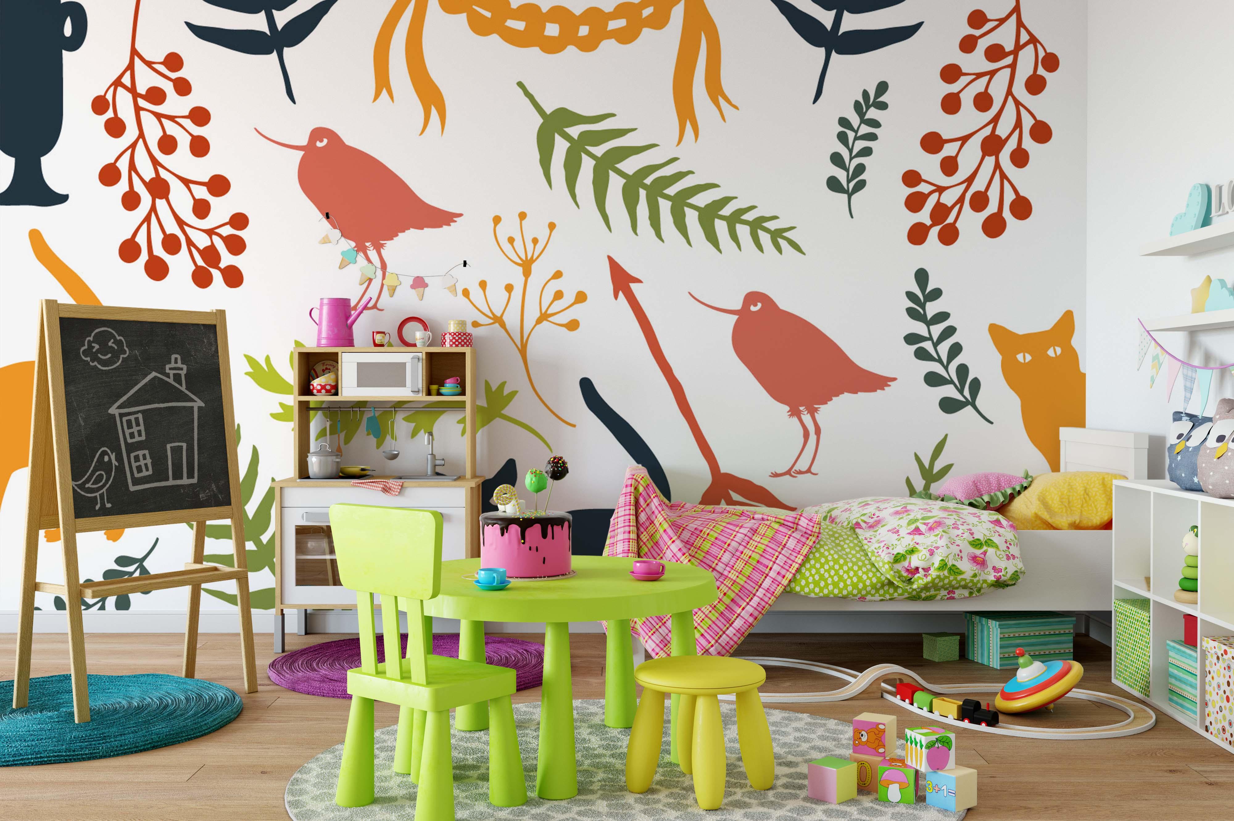 3D Leaf Bird Wall Mural Wallpaper 53- Jess Art Decoration