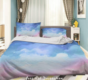 3D Watercolor Blue Cloud Quilt Cover Set Bedding Set Duvet Cover Pillowcases 113- Jess Art Decoration