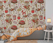 3D Ice Cream Food Cart Horse Wall Mural Wallpaper LQH 40- Jess Art Decoration
