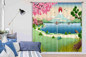 3D Japan Mount Fuji Landscape Curtains and Drapes LQH 75- Jess Art Decoration