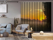 3D Woods Tall Grass Fog Sunrise Scenery Curtains and Drapes GD 2003- Jess Art Decoration