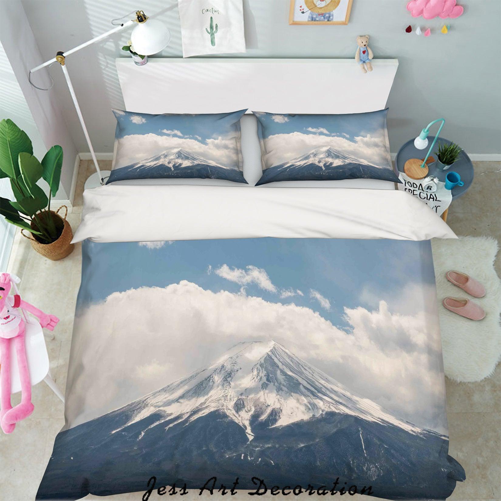 3D Snow Mountain Sky Quilt Cover Set Bedding Set Pillowcases 63- Jess Art Decoration