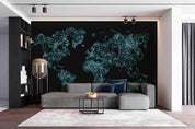 3D Abstract Blue World Map Wall Mural Wallpaper LXL 443- Jess Art Decoration