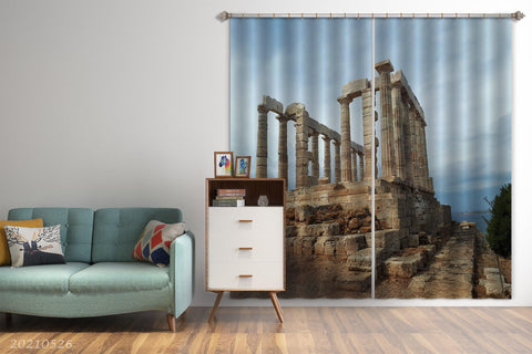 3D Roman Column Building Stair Ruins Curtains and Drapes GD 462- Jess Art Decoration