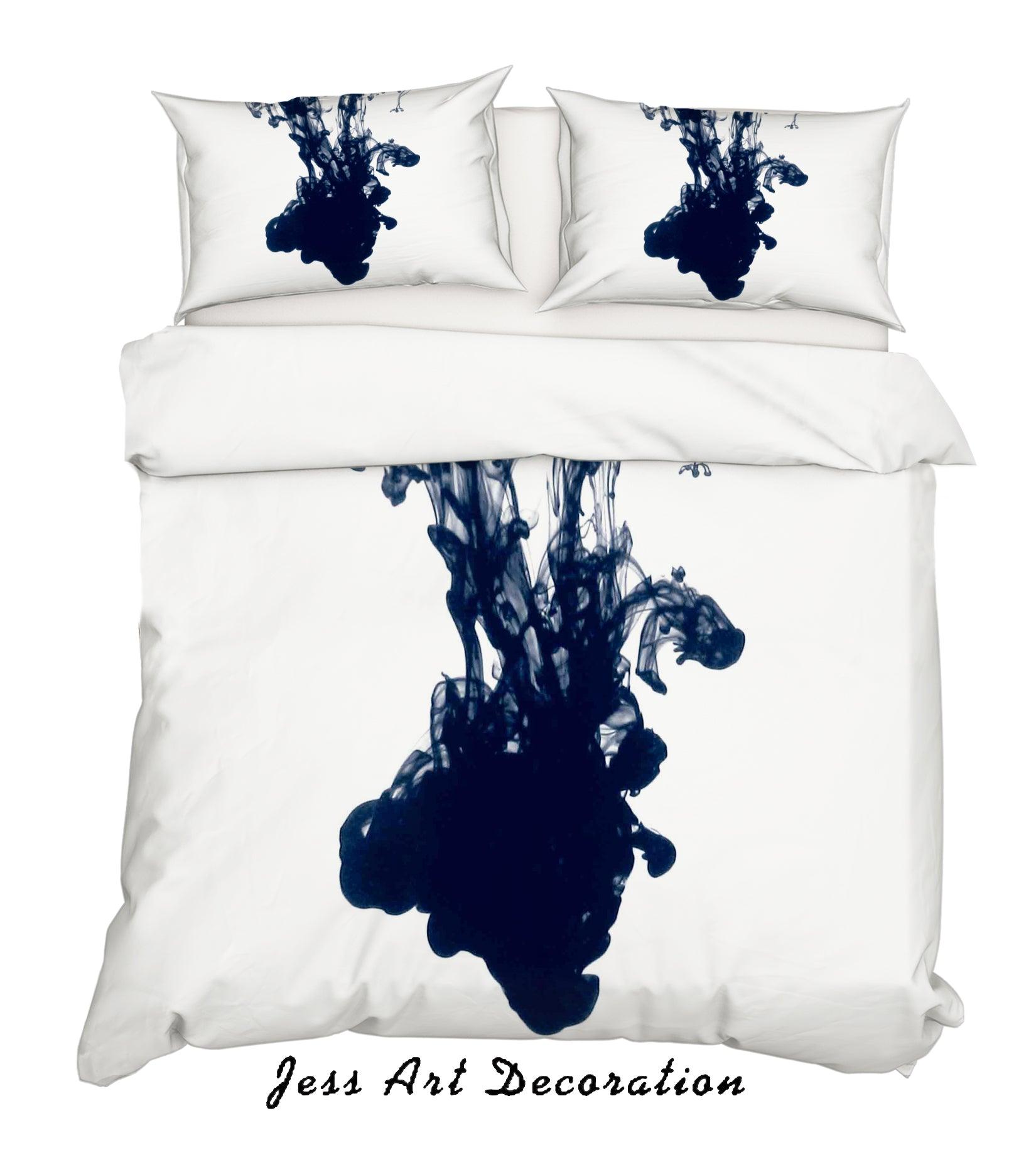 3D White Blue Watercolor Quilt Cover Set Bedding Set Pillowcases 124- Jess Art Decoration