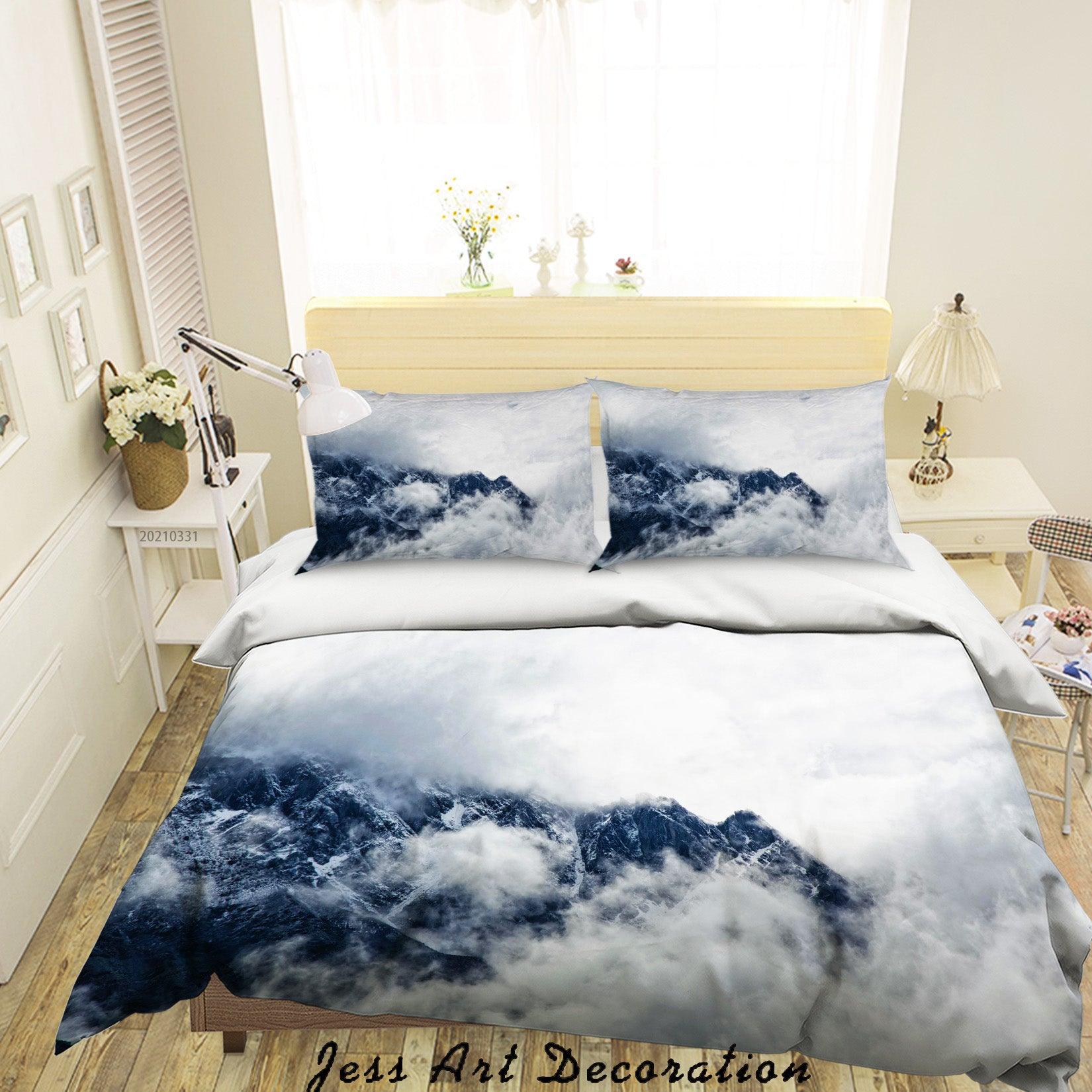 3D Sky Fog Mountain Landscape Quilt Cover Set Bedding Set Duvet Cover Pillowcases 303- Jess Art Decoration