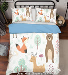 3D Color Cartoon Animals Fox Reindeer Bear Quilt Cover Set Bedding Set Pillowcases  173- Jess Art Decoration
