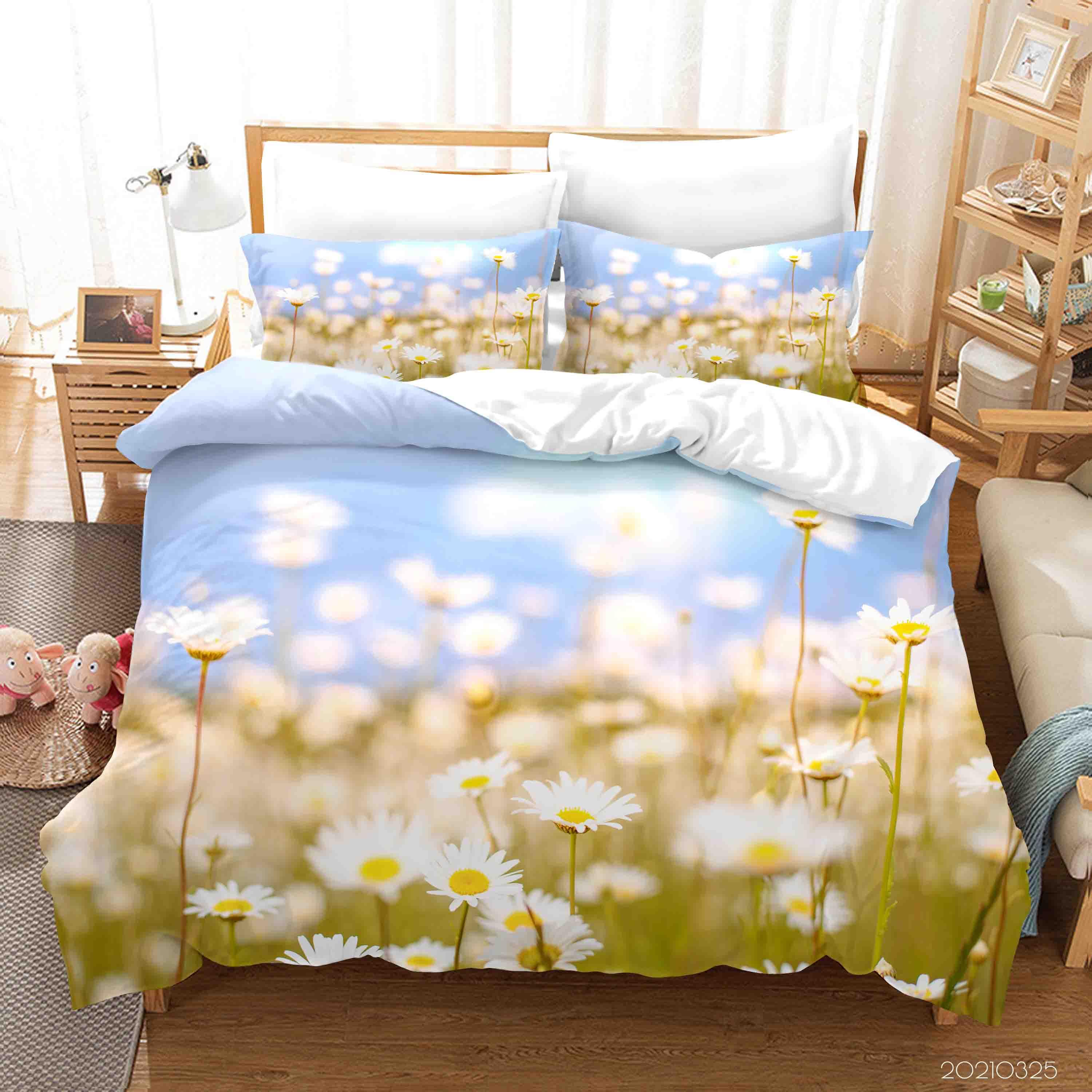 3D White Chrysanthemum Quilt Cover Set Bedding Set Duvet Cover Pillowcases 228- Jess Art Decoration