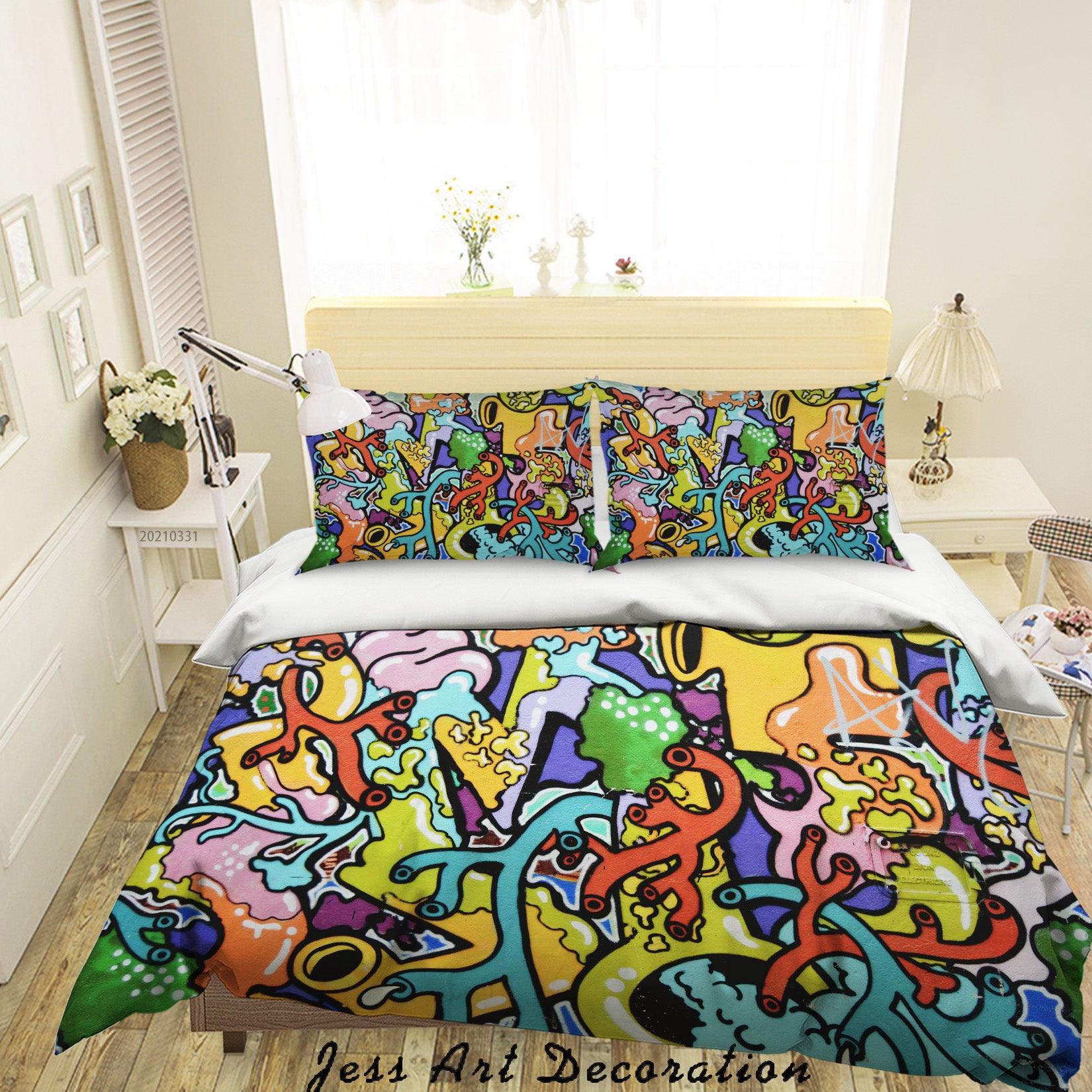 3D Abstract Color Pattern Quilt Cover Set Bedding Set Duvet Cover Pillowcases 242- Jess Art Decoration