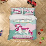 3D Carousel Unicorn Quilt Cover Set Bedding Set Duvet Cover Pillowcases SF138- Jess Art Decoration