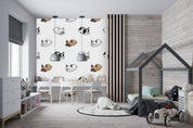 3D Cartoon Hand Drawn Bull Dog Animal Pattern Wall Mural Wallpaper LXL- Jess Art Decoration