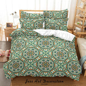 3D Abstract Green Floral Quilt Cover Set Bedding Set Duvet Cover Pillowcases 32- Jess Art Decoration