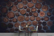 3D Wooden Stump Stacked Wall Mural Wallpaper SWW3972- Jess Art Decoration