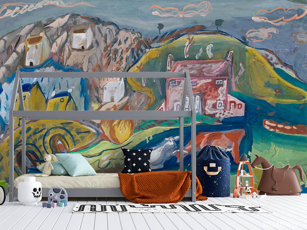 3D Hand Drawn Castle Building Wall Mural Wallpaper LQH 118- Jess Art Decoration