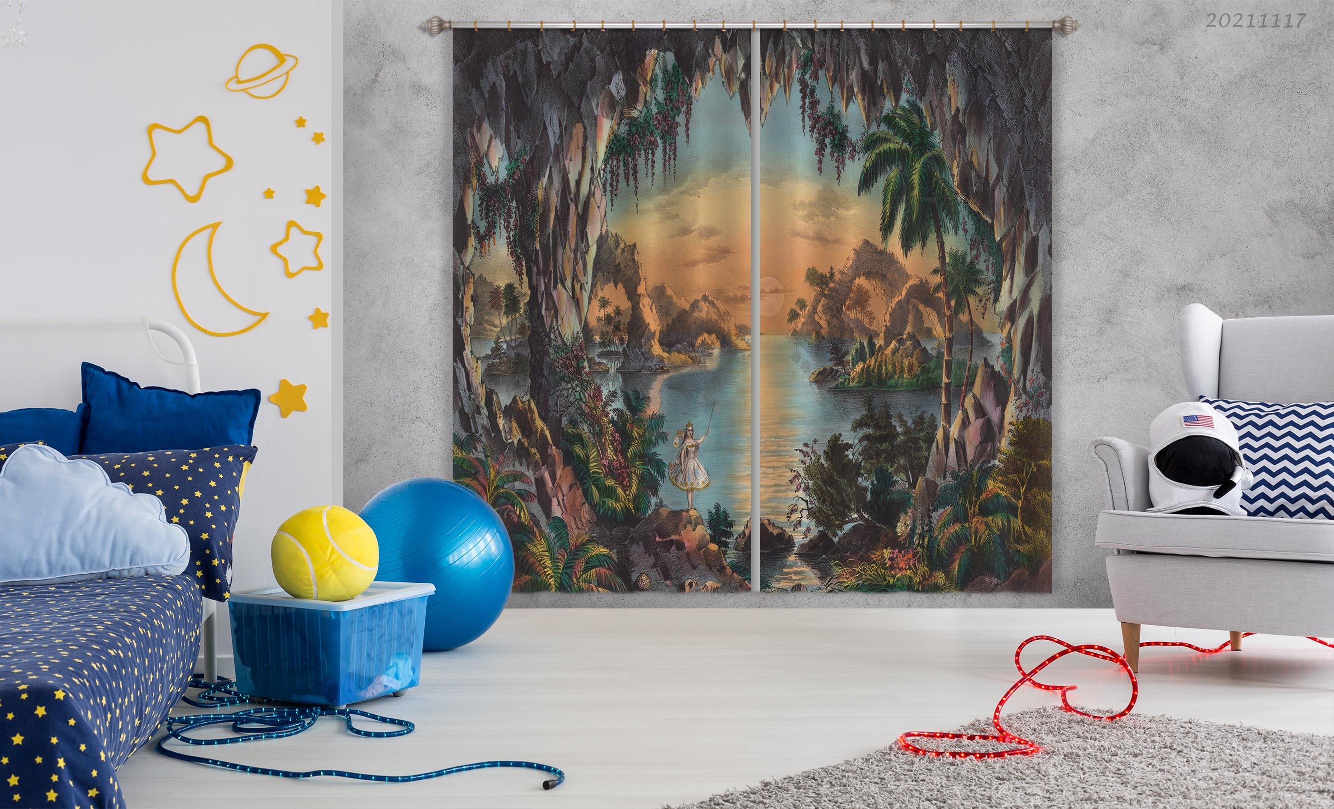 3D Landscape Oil Painting Curtains and Drapes LQH 20- Jess Art Decoration