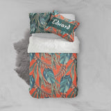 3D Leaves Orange Quilt Cover Set Bedding Set Pillowcases 54- Jess Art Decoration