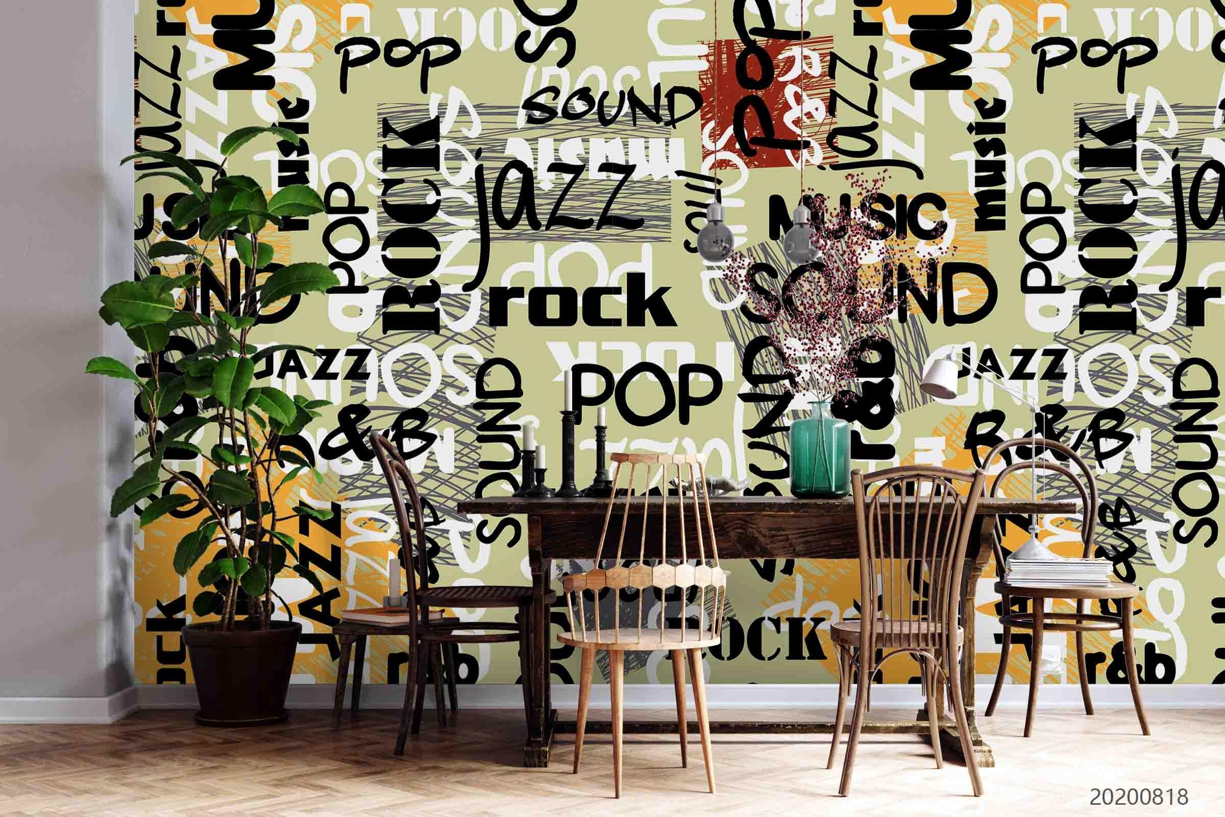 3D Vintage Letter Pattern Wall Mural Wallpaper LXL 1138- Jess Art Decoration