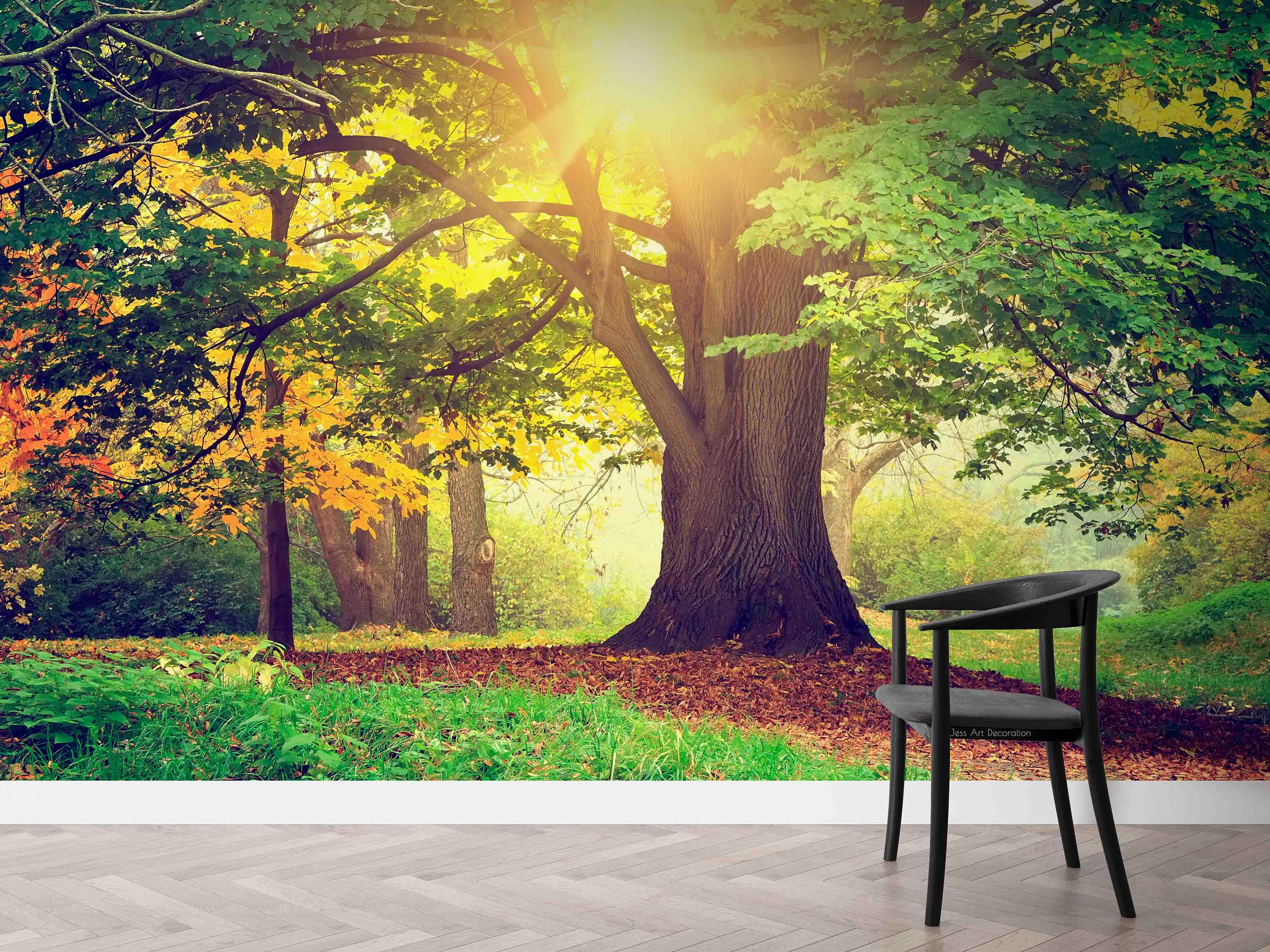 3D Plant Tree Sunshine Landscape Wall Mural Wallpaper LLL 1919- Jess Art Decoration