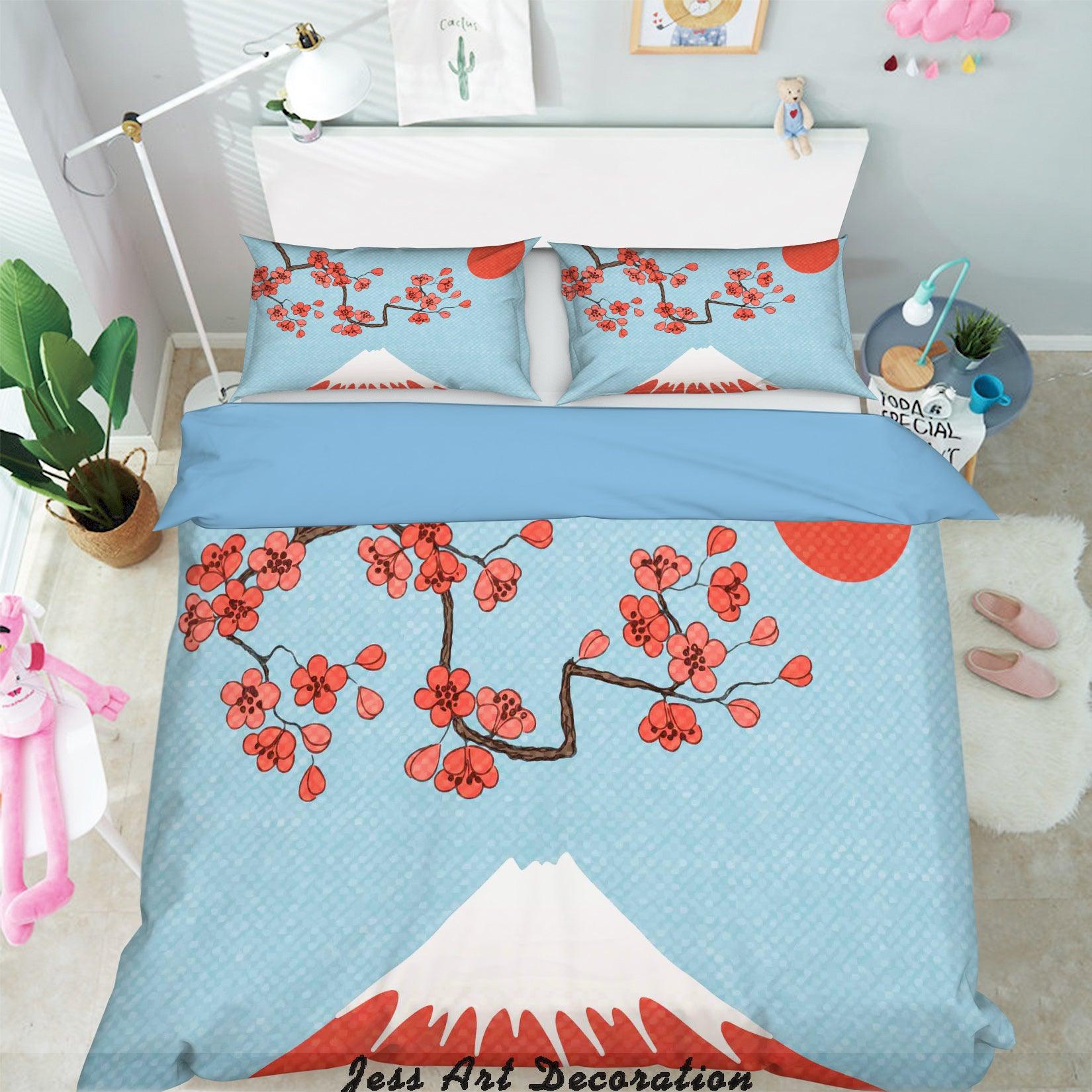 3D Red Plum Blossom Quilt Cover Set Bedding Set Pillowcases 12- Jess Art Decoration