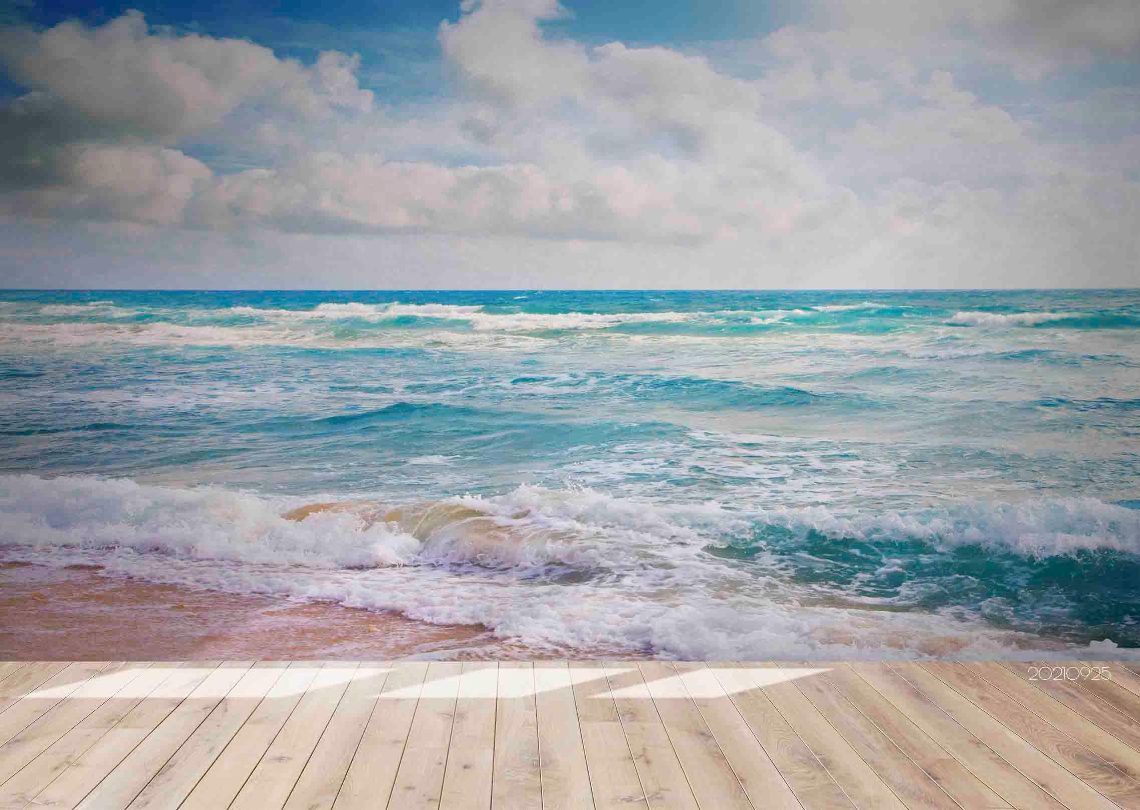 3D Sky Cloud Sea Beach Landscape Wall Mural Wallpaper LQH 337- Jess Art Decoration
