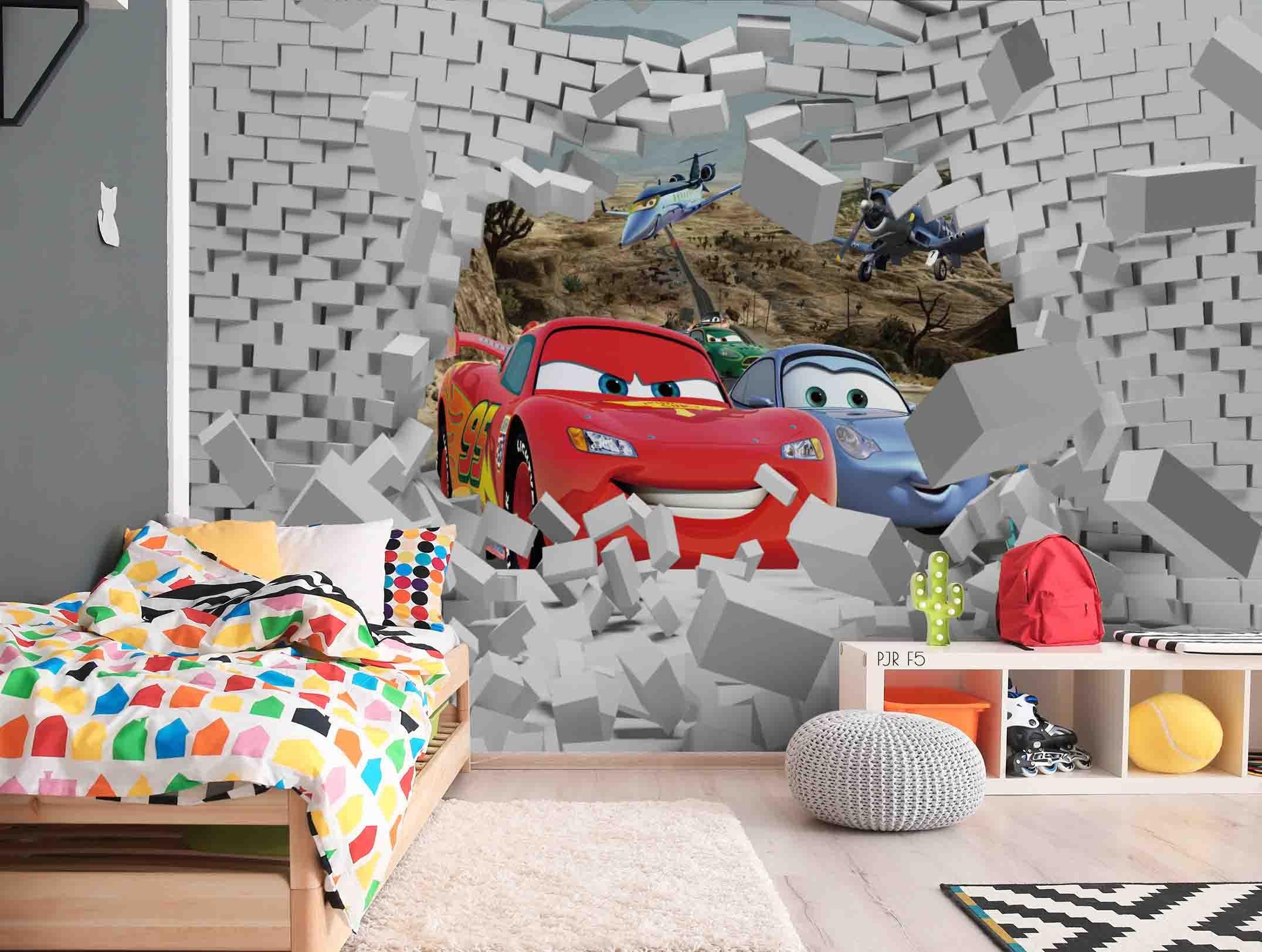 3D Cartoon Toy Car Story Wall Mural Wallpaper WJ 6674- Jess Art Decoration