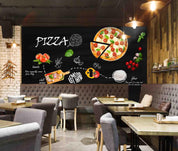 3D Blackboard Pizza Wall Mural Wallpaper sww 77- Jess Art Decoration