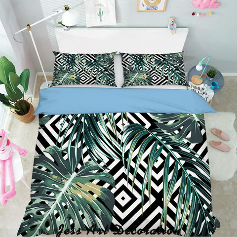 3D Green Tropical Plant Leaf Quilt Cover Set Bedding Set Pillowcases  137- Jess Art Decoration