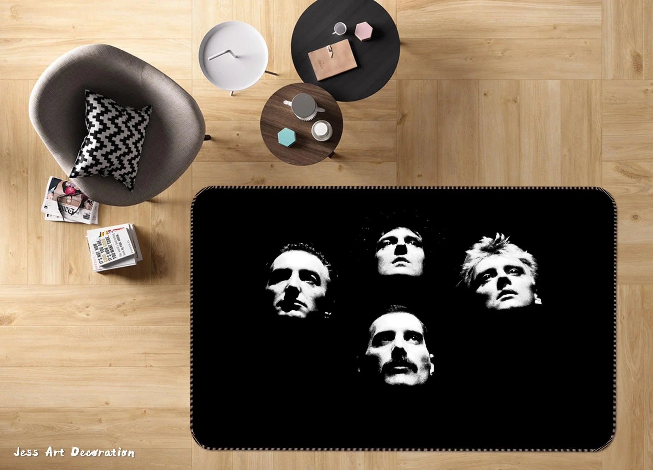 3D Queen Rock Band Non-Slip Rug Mat 219- Jess Art Decoration