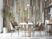 3D Rustic Wooden Planks rustic vertical wood plank texture wall mural wallpaper for dining room