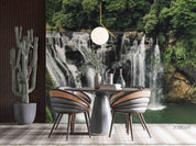3D Green Forest Waterfall Landscape Wall Mural Wallpaper LQH 170- Jess Art Decoration