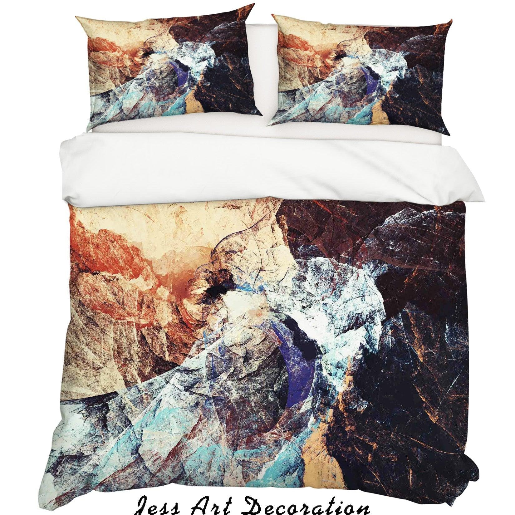 3D Abstract Colorized Oil Painting Quilt Cover Set Bedding Set Pillowcasesn 70- Jess Art Decoration