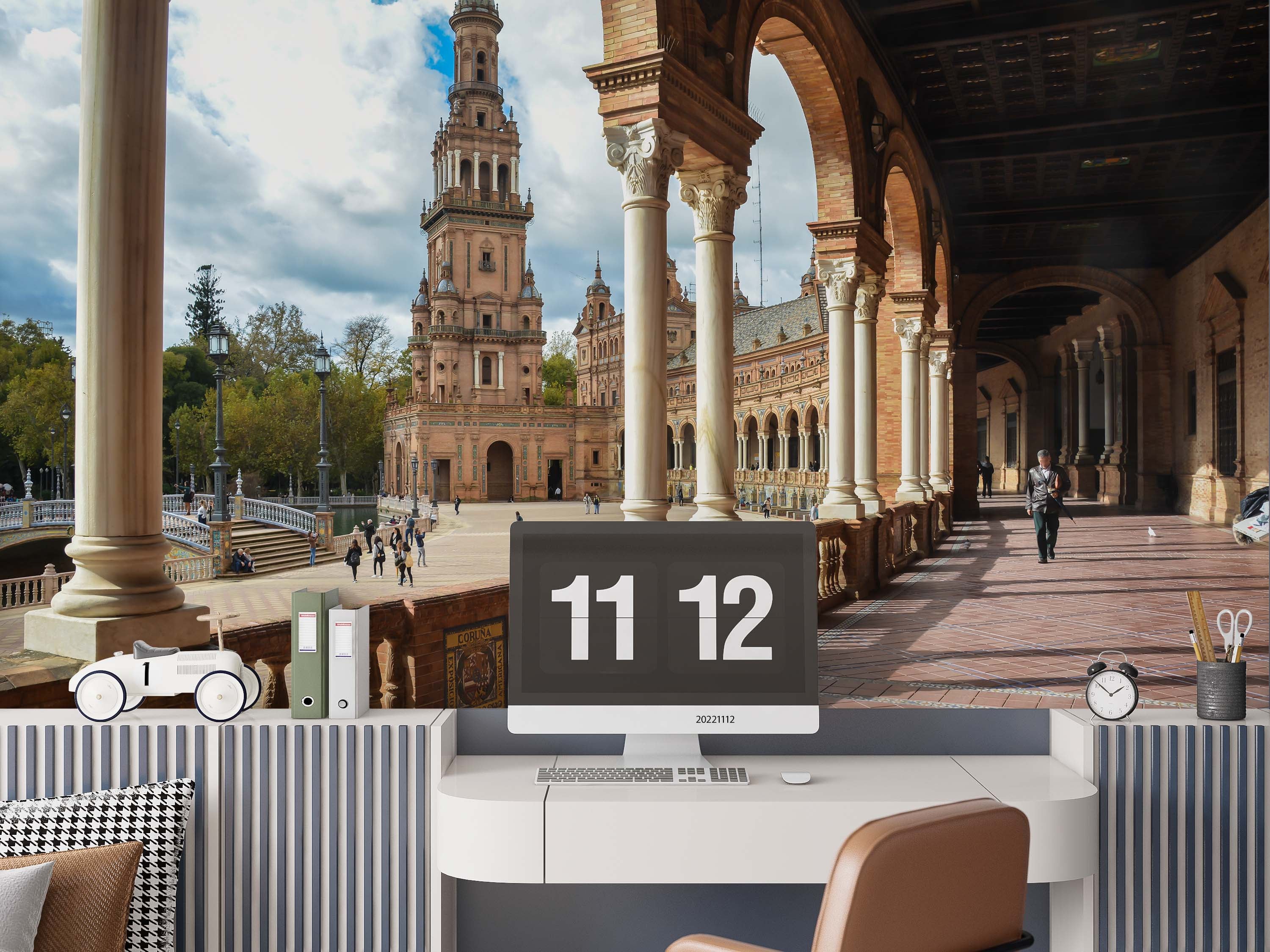 3D Architecture Column Tower Seville Spain Wall Mural Wallpaper GD 2161- Jess Art Decoration