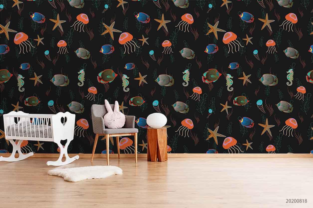 3D Vintage Ocean World Pattern Wall Mural Wallpaper LXL 1189- Jess Art Decoration