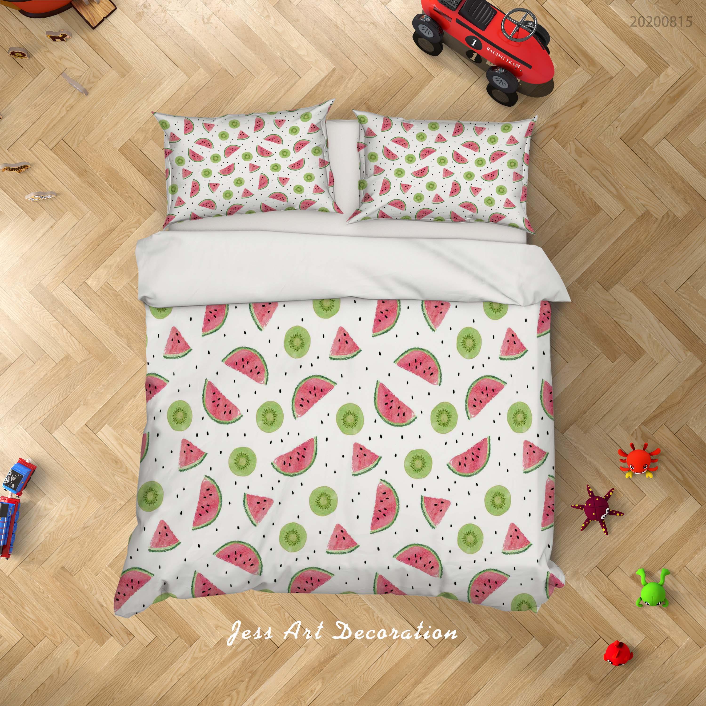3D Watermelon Kiwi Fruity Quilt Cover Set Bedding Set Duvet Cover Pillowcases LXL- Jess Art Decoration