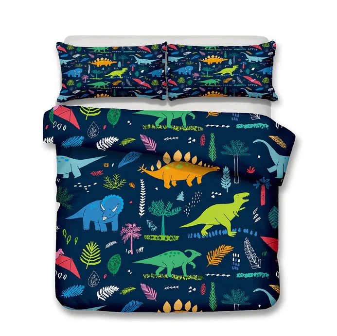 3D Cartoon Dinosaur Quilt Cover Set Bedding Set Pillowcases 104- Jess Art Decoration