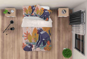 3D Gorilla Plants Leaves Quilt Cover Set Bedding Set Pillowcases 122- Jess Art Decoration