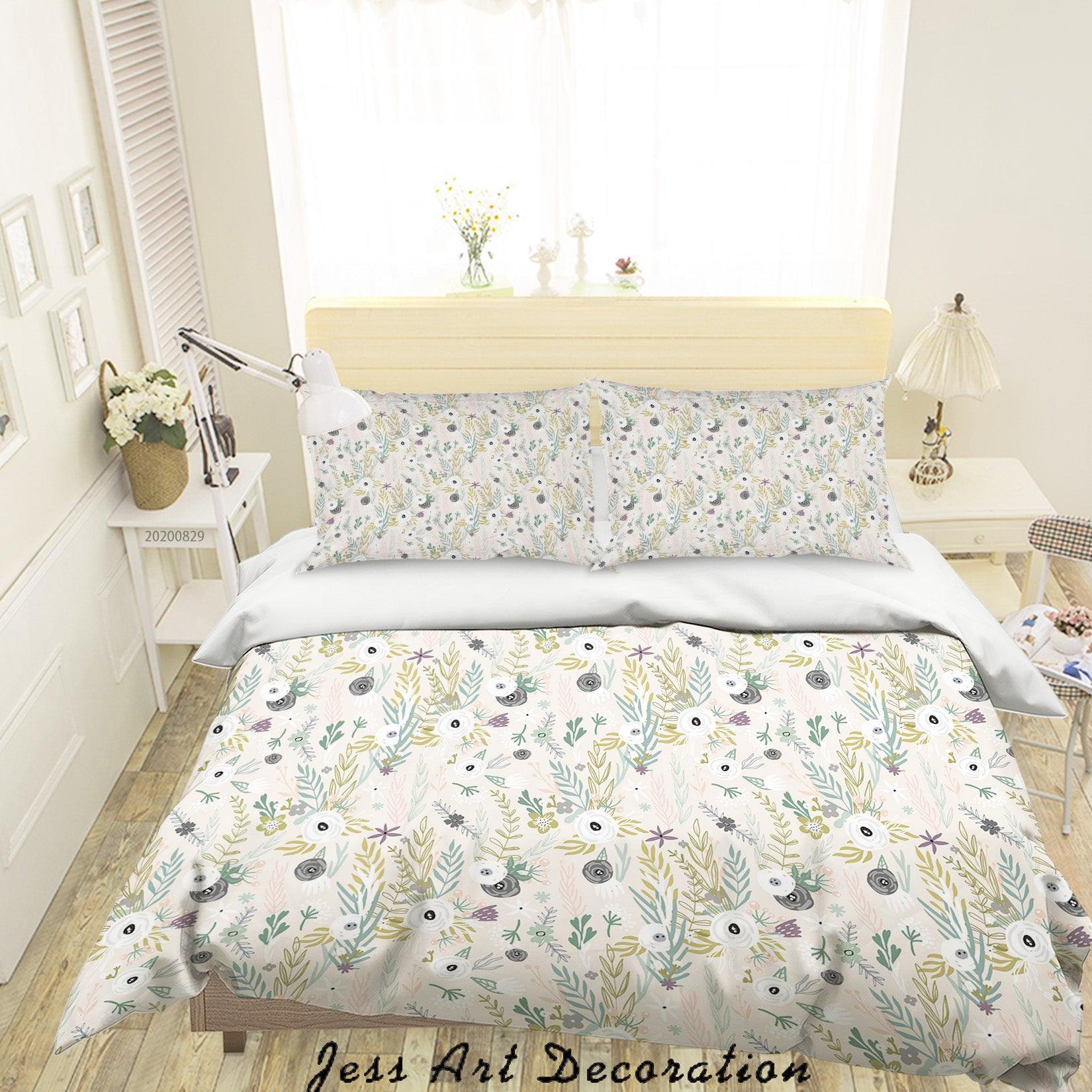 3D Abstract Hand Draw Cartoon Nature Pattern Quilt Cover Set Bedding Set Duvet Cover Pillowcases WJ 3528- Jess Art Decoration