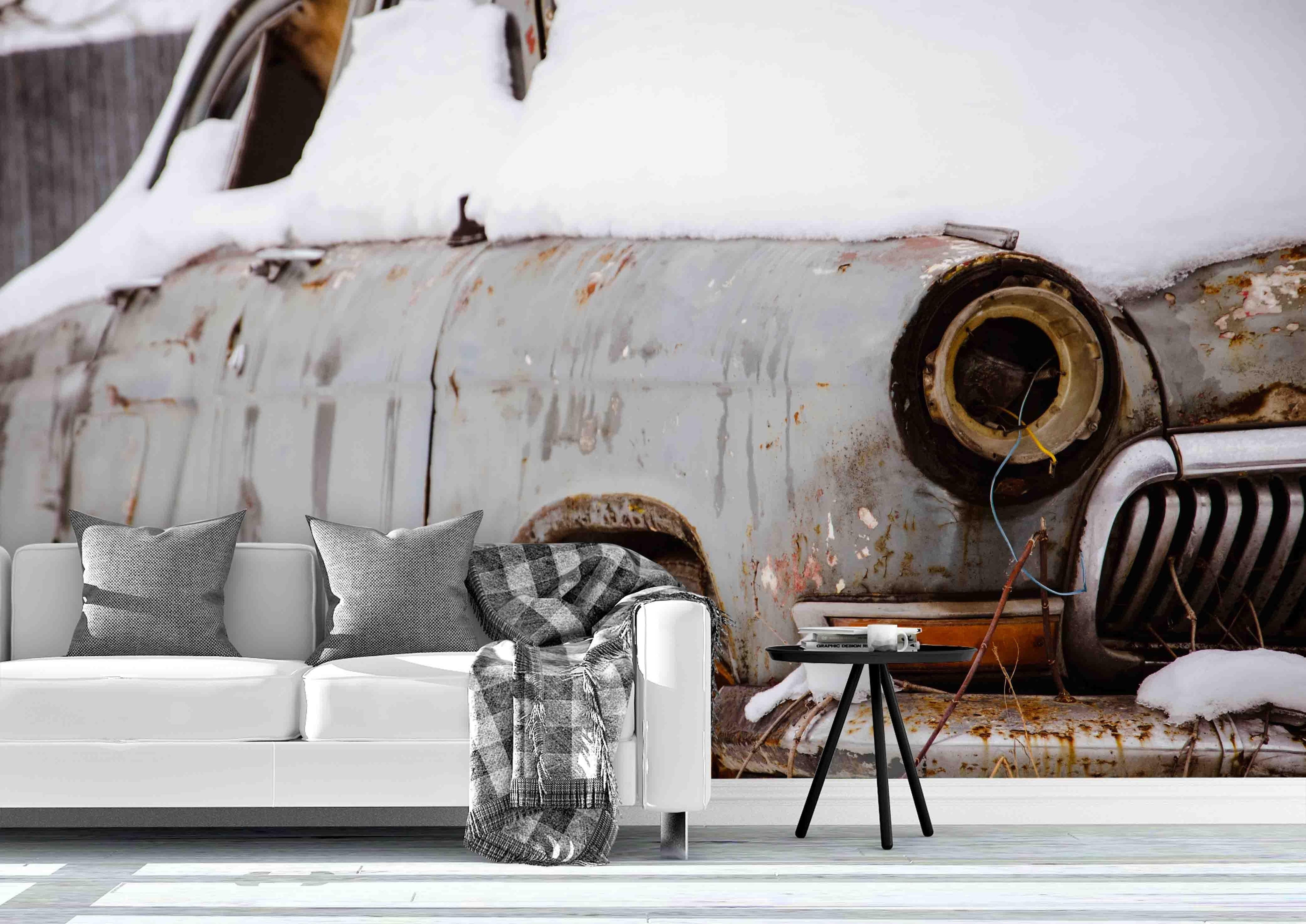 3D automobile snow wall mural wallpaper 11- Jess Art Decoration