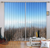 3D Winter Woods Cloud Scenery Curtains and Drapes GD 958- Jess Art Decoration