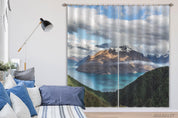 3D River Snow Mountain Wood Scenery Curtains and Drapes GD 1413- Jess Art Decoration