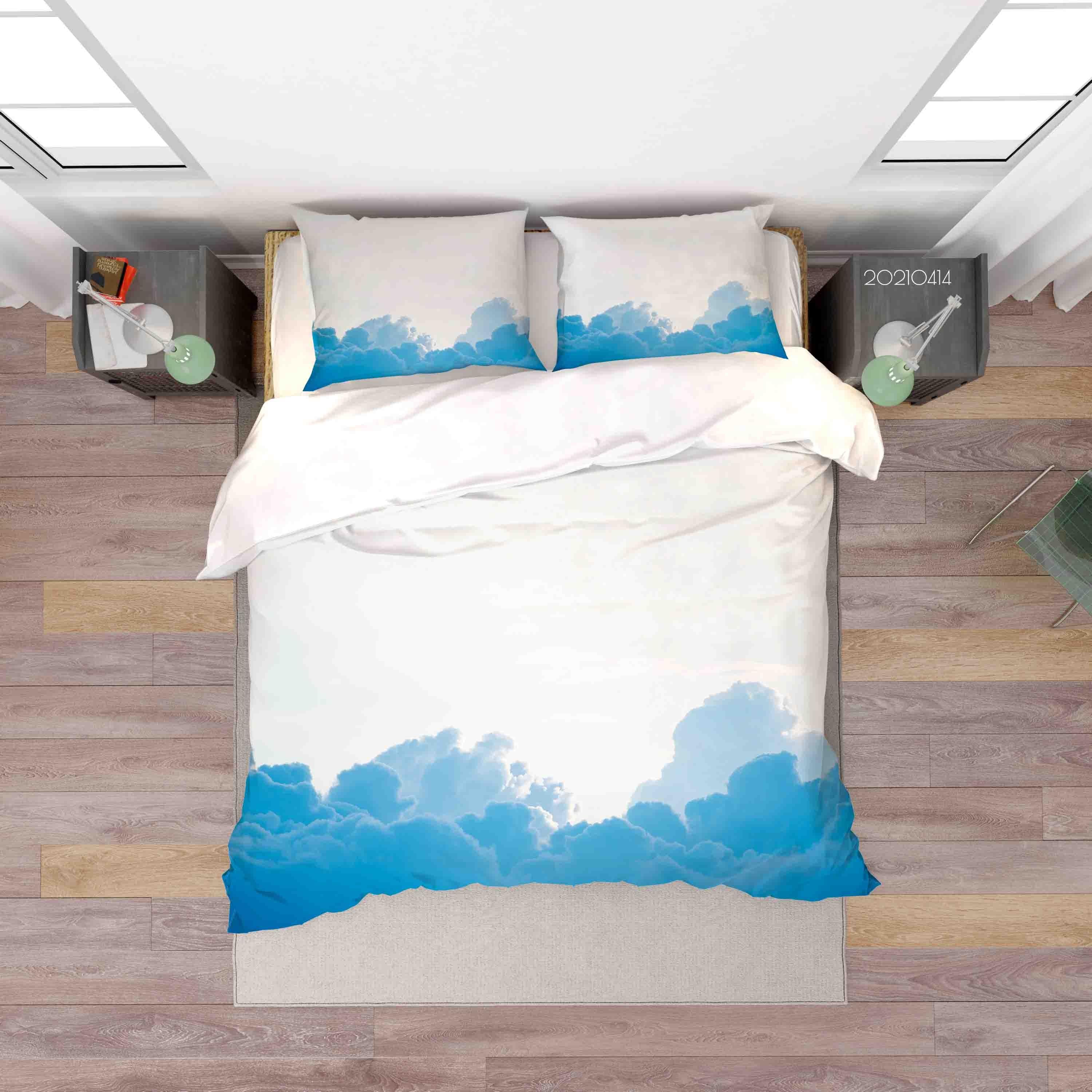 3D Watercolor Blue Cloud Quilt Cover Set Bedding Set Duvet Cover Pillowcases 79 LQH- Jess Art Decoration