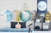 3D Marble Circle Triangle Wall Mural Wallpaper SF29- Jess Art Decoration